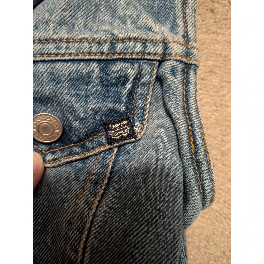 Jordache Denim Kids Vintage Blue Jean Vest Medium Wash Size 6X‎ Cotton Trucker